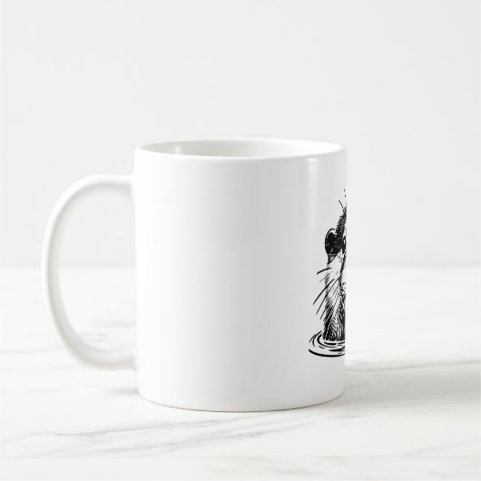 Otter In Water Illustration Kaffeetasse (Links)