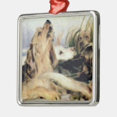 Otter-Jagdhunde Silbernes Ornament (Links)