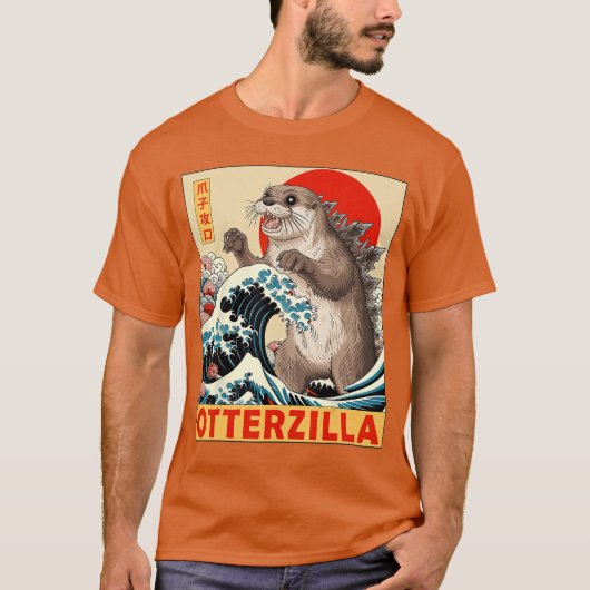 Otter Japanese Art Funny Otter Lover Gifts for Men T-Shirt (Vorderseite)