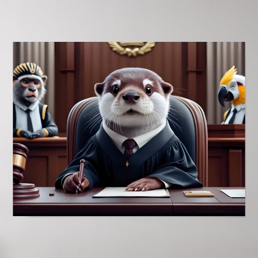 Otter Judge Holding Gavel Poster (Vorne)