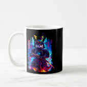 Otter Katana Cyberpunk Neon Samurai Japanese Art Kaffeetasse (Links)