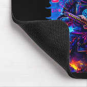 Otter Katana Cyberpunk Neon Samurai Japanese Art  Mousepad (Ecke)