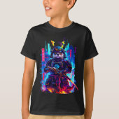 Otter Katana Cyberpunk Neon Samurai Japanese Art  T-Shirt (Vorderseite)