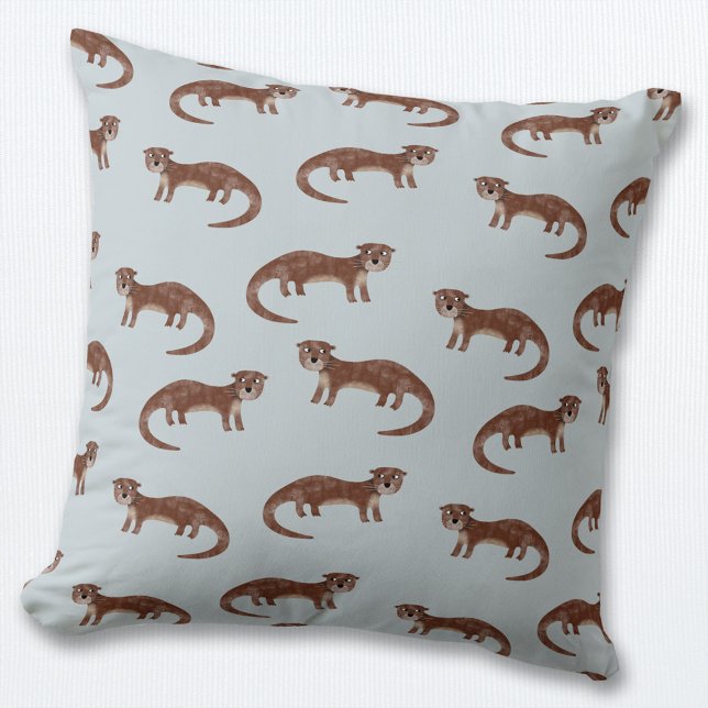 Otter Kissen (Cute otter pattern throw pillow)