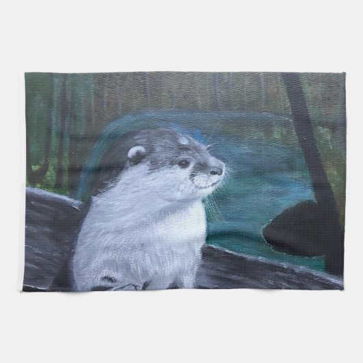 Otter kitchen tea towel geschirrtuch (Horizontal)