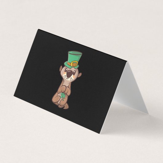 Otter Leprechaun St Patrick Day Kinder und Erwachs Visitenkarten (Vorderseite)
