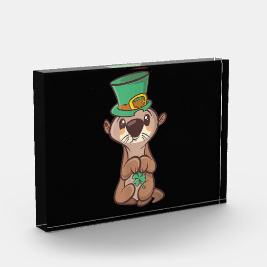 Otter leprechaust patricks day| Geschenk für Mama Fotoblock (Links)