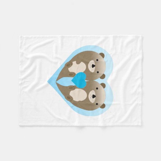 Otter-Liebe Fleecedecke (Vorderseite (Horizontal))