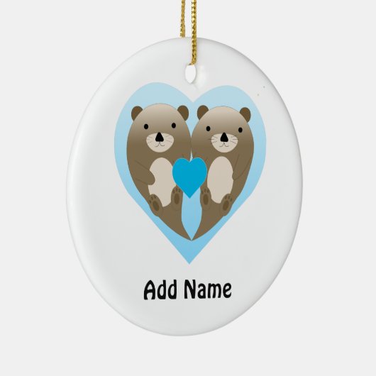 Otter-Liebe Keramik Ornament (Rechts)