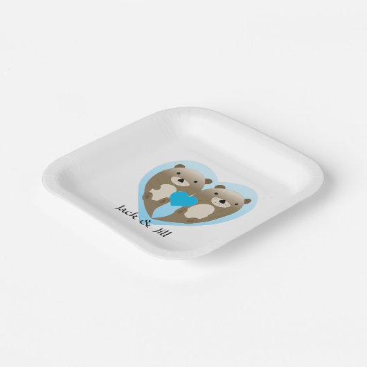 Otter-Liebe Pappteller (Gewinkelt)