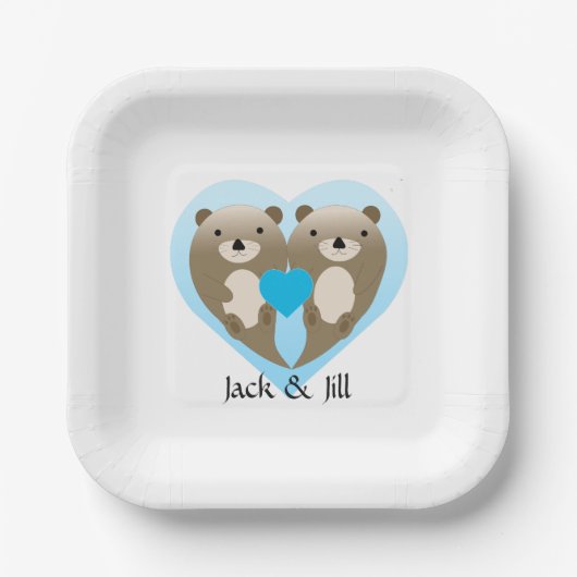 Otter-Liebe Pappteller (Vorderseite)