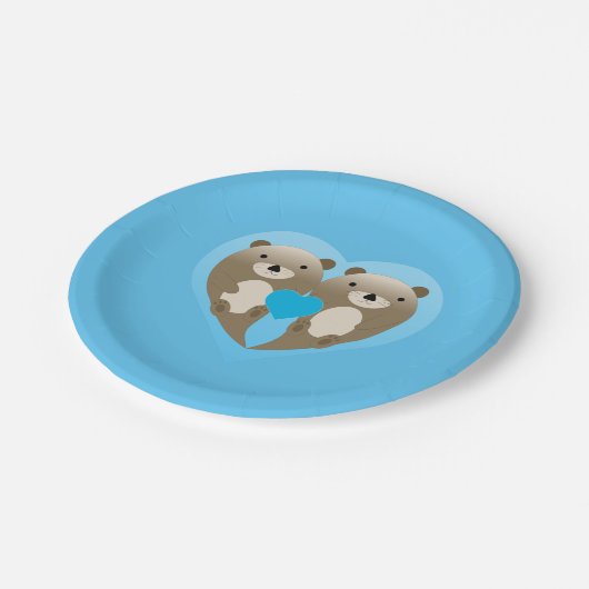 Otter-Liebe Pappteller (Schrägansicht)