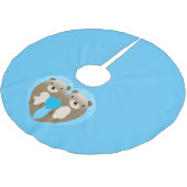 Otter-Liebe Polyester Weihnachtsbaumdecke (Schrägansicht)