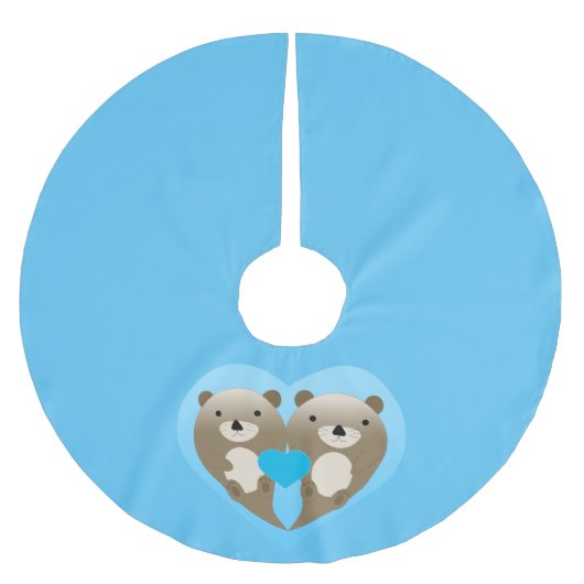 Otter-Liebe Polyester Weihnachtsbaumdecke (Vorderseite)