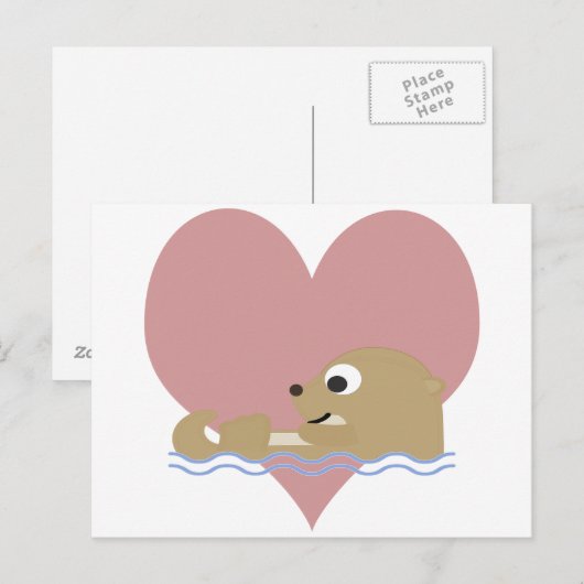 Otter-Liebe Postkarte (Vorne/Hinten)