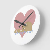 Otter-Liebe Runde Wanduhr (Winkel)