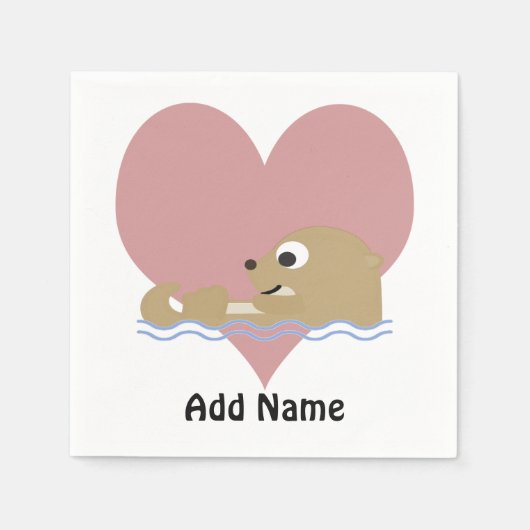 Otter-Liebe Serviette (Vorderseite)