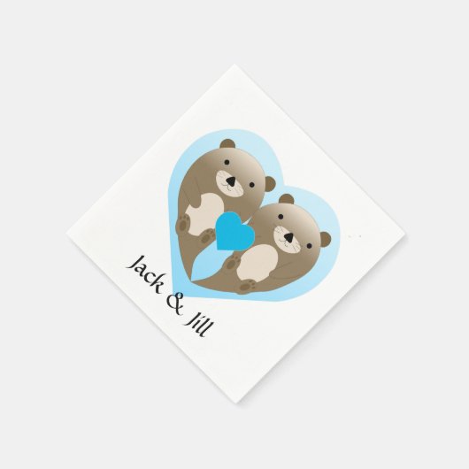 Otter-Liebe Serviette (Ecke)