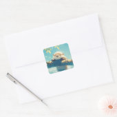 Otter Log Lounge Quadratischer Aufkleber (Umschlag)