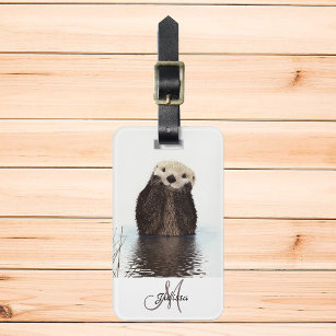 Otter Lover Monogram Personalisiert Gepäckanhänger