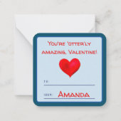 'otter'-ly Niedlich Kids-Klasse Valentine Note Car Mitteilungskarte (Rückseite)