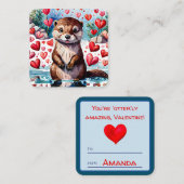 'otter'-ly Niedlich Kids-Klasse Valentine Note Car Mitteilungskarte (Vorne/Hinten)