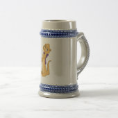 Otter-Mädchen-Sitzen Bierglas (VorderseiteRechts)