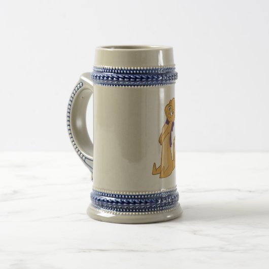 Otter-Mädchen-Sitzen Bierglas (Vorderseite Links)