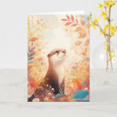 Otter Magical Foliage Karte (Gelbe Blume)