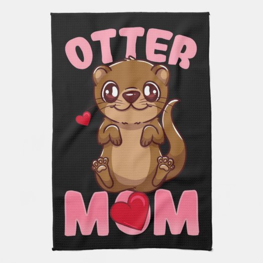 Otter Mama | Geschenk für die Mama des Eigentümers Geschirrtuch (Vertikal)