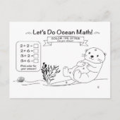 Otter Math Coloring Postcard Postkarte (Vorderseite)