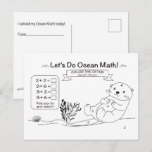Otter-Mathematik-Farbpostkarte