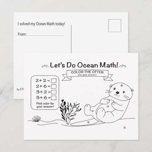 Otter-Mathematik-Farbpostkarte Postkarte (Vorne/Hinten)