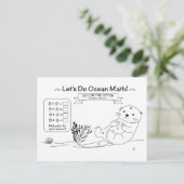 Otter-Mathematik-Farbpostkarte Postkarte (Stehend Vorderseite)