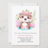 Otter Meadow Adventure Pink Girl Baby Dusche Einladung (Vorderseite)