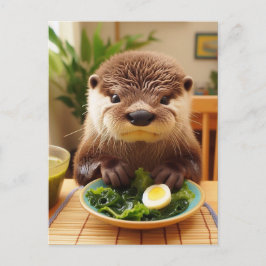 Otter mit Algensalat Postkarte
