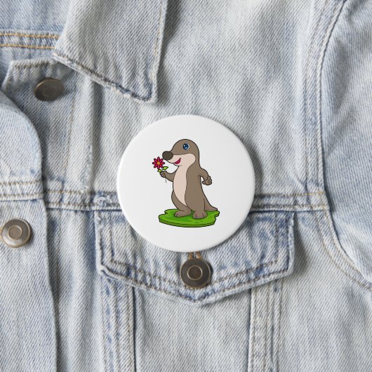 Otter mit Blume Button (Beispiel)
