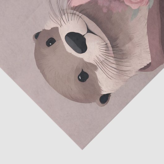 Otter mit Blume entcoupage Seidenpapier (Ausschnitt)