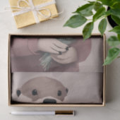 Otter mit Blume entcoupage Seidenpapier (Geschenk)