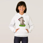 Otter mit Blume Hoodie (Vorne ganz)