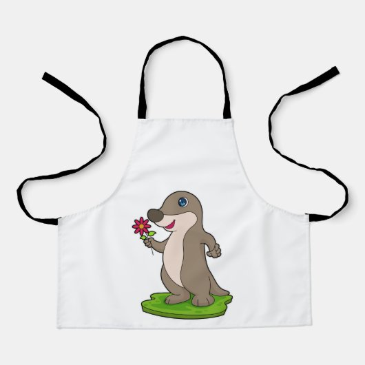 Otter mit Blume Schürze (Vorderseite)