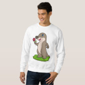 Otter mit Blume Sweatshirt (Vorne ganz)