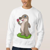 Otter mit Blume Sweatshirt (Vorderseite)