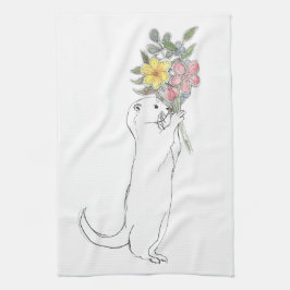 Otter mit Blumen Geschirrtuch