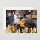 Otter mit Osyster Tacos Postkarte (Vorne/Hinten)