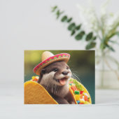 Otter mit Tacos adororable Postkarte (Stehend Vorderseite)
