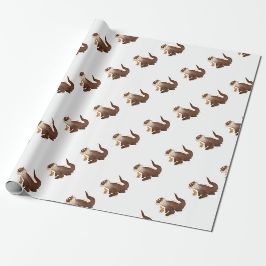 Otter n Goldfisch Geschenkpapier (Ungerollt)