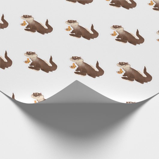 Otter n Goldfisch Geschenkpapier (Ecke)