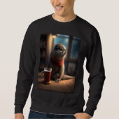 Otter  Nerd Otter Drinking Coffee  1 Sweatshirt (Vorderseite)