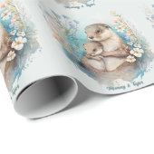 Otter New baby Geschenkpapier (Rolleneckpunkt)